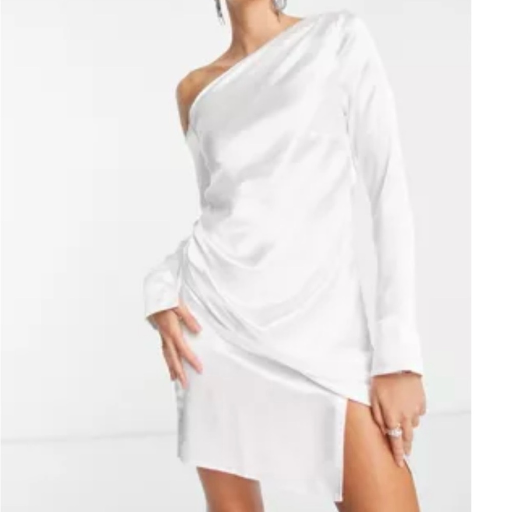 Brand new with tags never worn ASOS off shoulder satin mini dress
